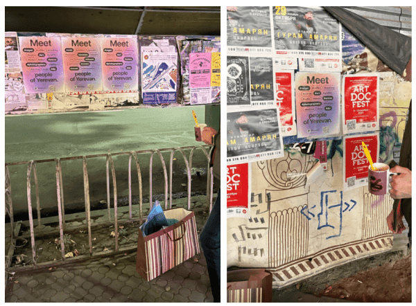 
                    Партизаны на улицах Еревана: как мы привлекли 600 первых пользователей за $50 с помощью плакатов            