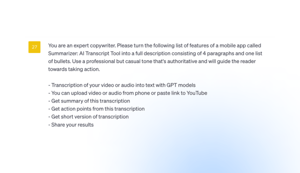 
                    Продвижение стартапа в AppStore при помощи ChatGPT            