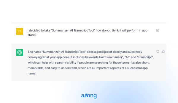 
                    Продвижение стартапа в AppStore при помощи ChatGPT            