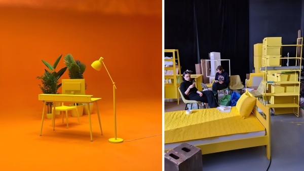 
                    Как мы покрасили циклораму в оранжевый и сделали 15 подходов к сценарию для рекламы &laquo;Первого Мебельного&raquo;            