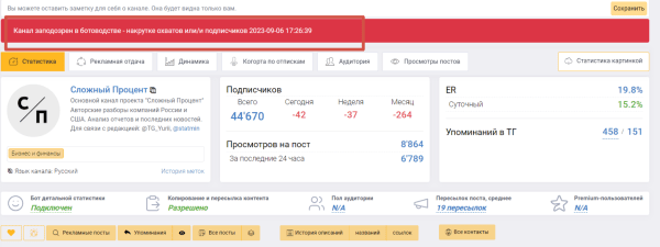 Как провести анализ тг-канала перед покупкой рекламы, чтобы избежать привлечения ботов на свой канал?
Как провести анализ тг-канала перед покупкой рекламы, чтобы избежать привлечения ботов на свой канал?