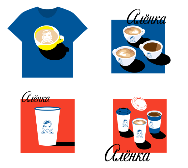 
                    «Студия Артемия Лебедева» разработала айдентику для кофеен «Аленка»            