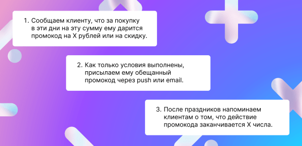 Как вернуть клиентов после праздников?             
                    Как вернуть клиентов после праздников?