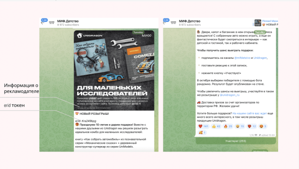 
                    Как маркировать розыгрыш в Telergam            