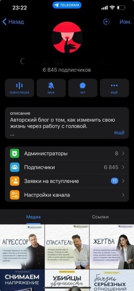 
                    Кейс 6841  подписчик по 35 рублей в авторский канал психологии            