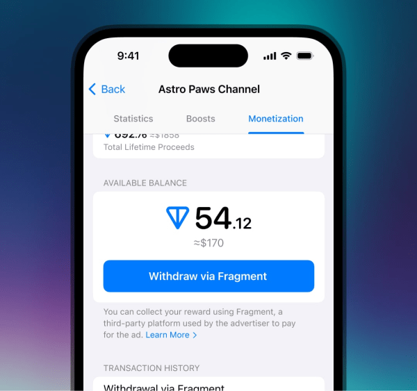 Новая Программа Монетизации: Щедрые Вознаграждения для Владельцев Каналов в Telegram
Новая Программа Монетизации: Щедрые Вознаграждения для Владельцев Каналов в Telegram