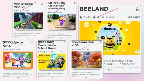 
                    Российские компании в метавселенной Roblox. Как создать игру в Роблокс, не сливая миллионы. Рассмотрим на неудачных примерах.            